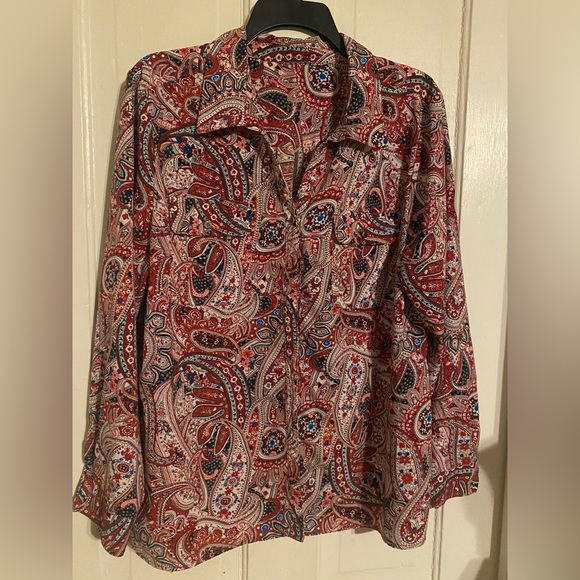 Costume made Boho/ western long sleeves- Paisley Button-Up Shirt, XL? - Picture 1 of 8